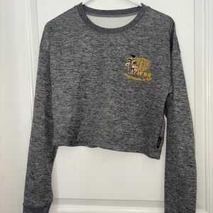 EUC- black marked Cropped IFBB Pro Sweatshirt with IFBB Logo
